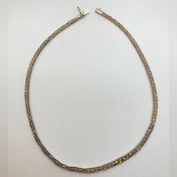 VTG Art Deco 800 Silver Mesh & Ball Bead Link Flat Laying Chain 16” / 17.9g - Picture 3 of 11